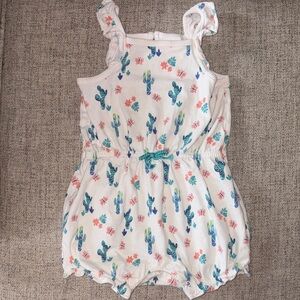 Gymboree White Cactus Print Girls' Romper Baby 12 - 18 months, 100% cotton